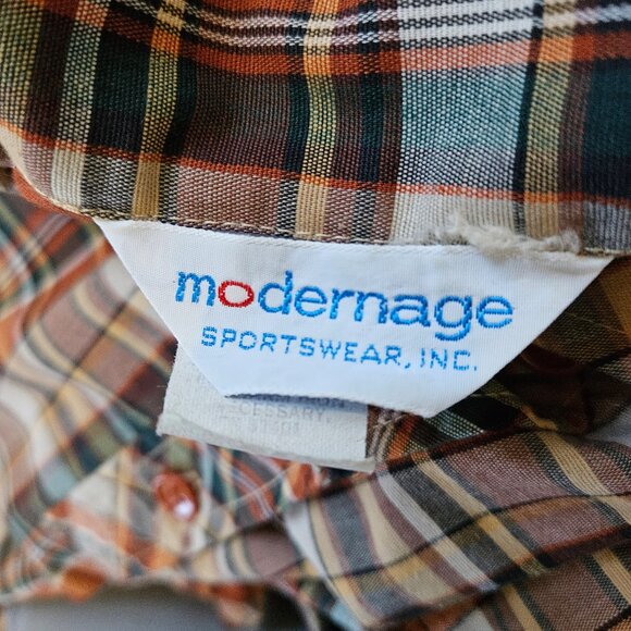 Vintage 70s Green Rust Orange Plaid 3-Piece Set Top Pants Skirt Juniors 5 XXS - Picture 12 of 12